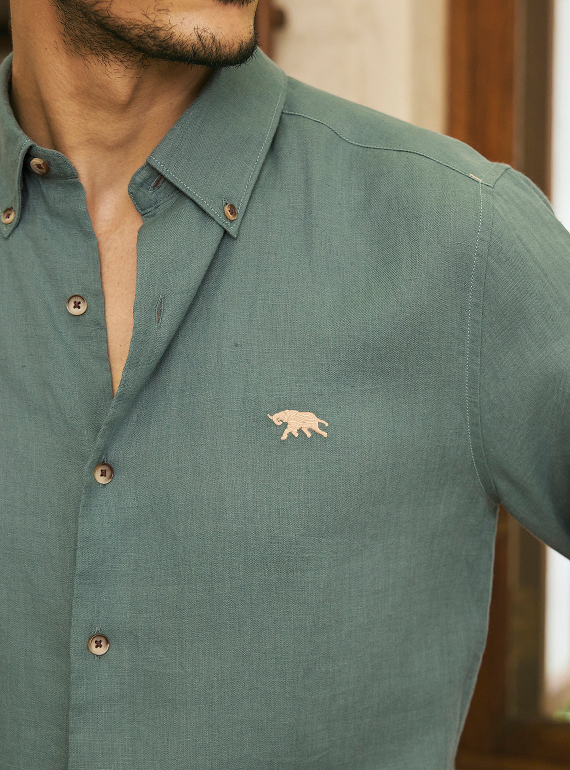 Wildwood Green Linen Shirt