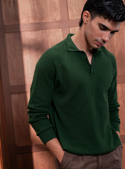 Hunter Olive Cotton Pullover