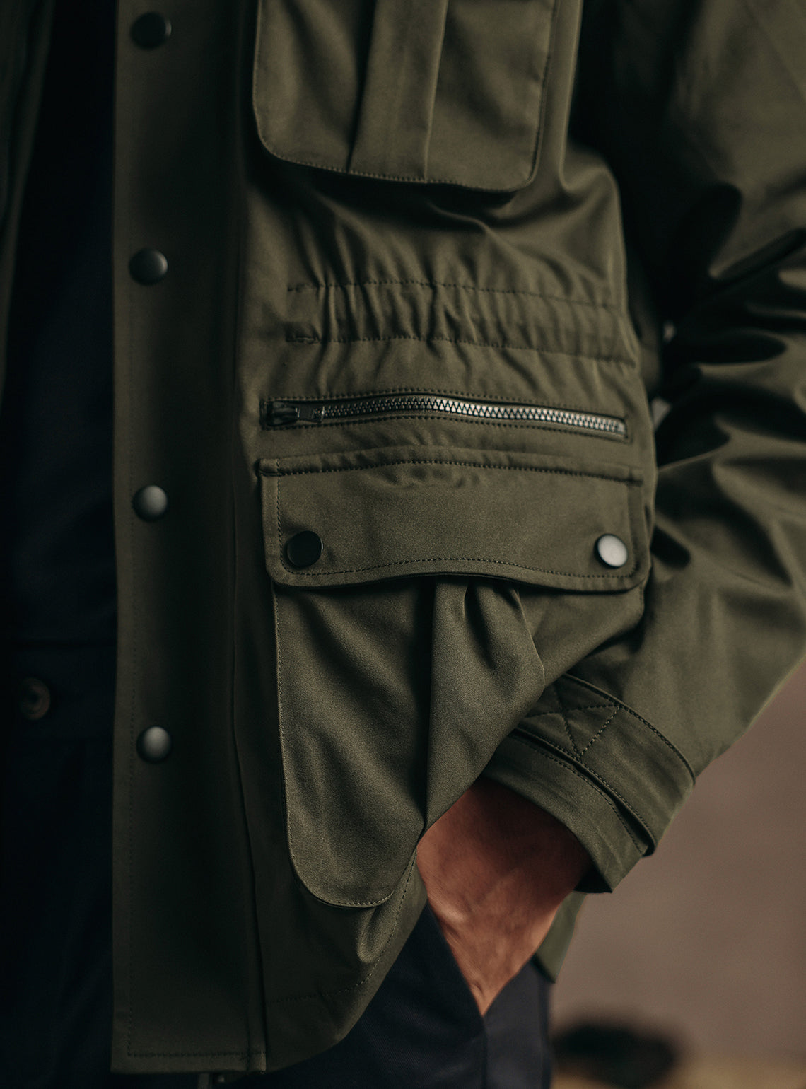 Jungle Olive Poly Twill Jacket