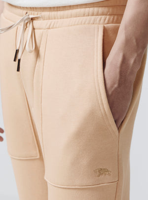 French Khaki Cotton Blend Joggers
