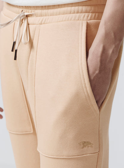 French Khaki Cotton Poly Joggers