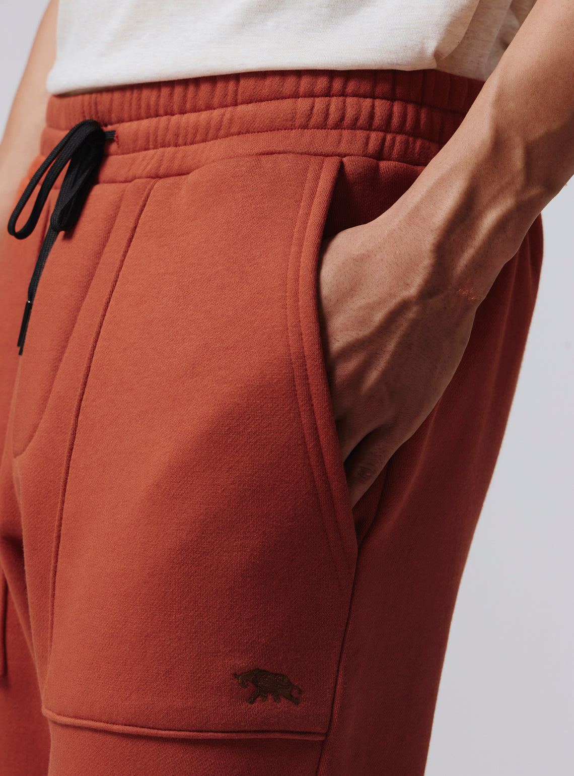Terracotta Rust Cotton Poly Joggers