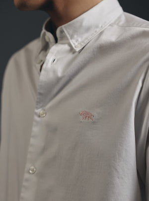 Cloud White Cotton Twill Shirt