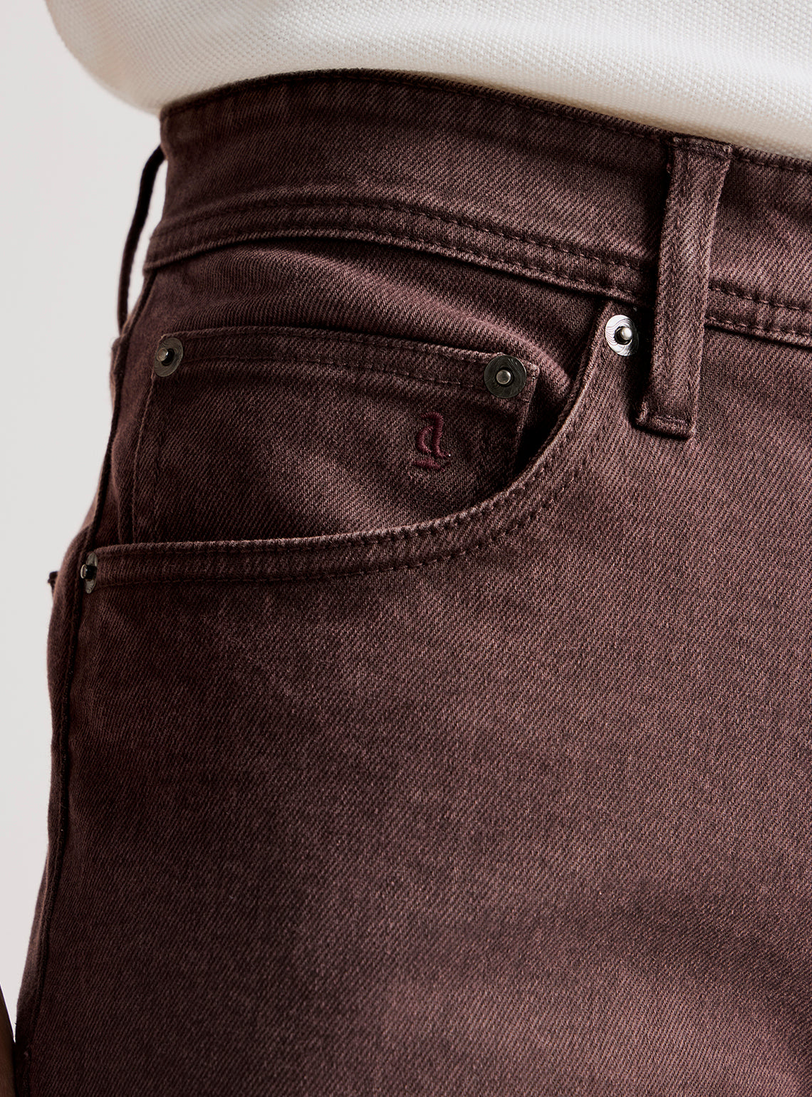 Burnt Burgundy Cotton Blend Jeans