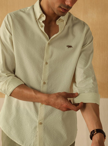 Tallow White Seersucker Shirt