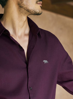 Mystic Violet Lyocell Linen Shirt