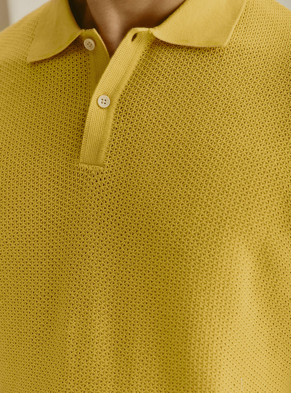 Corsica Yellow Cotton Knit Polo