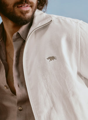 Cloud Off White Linen Bomber