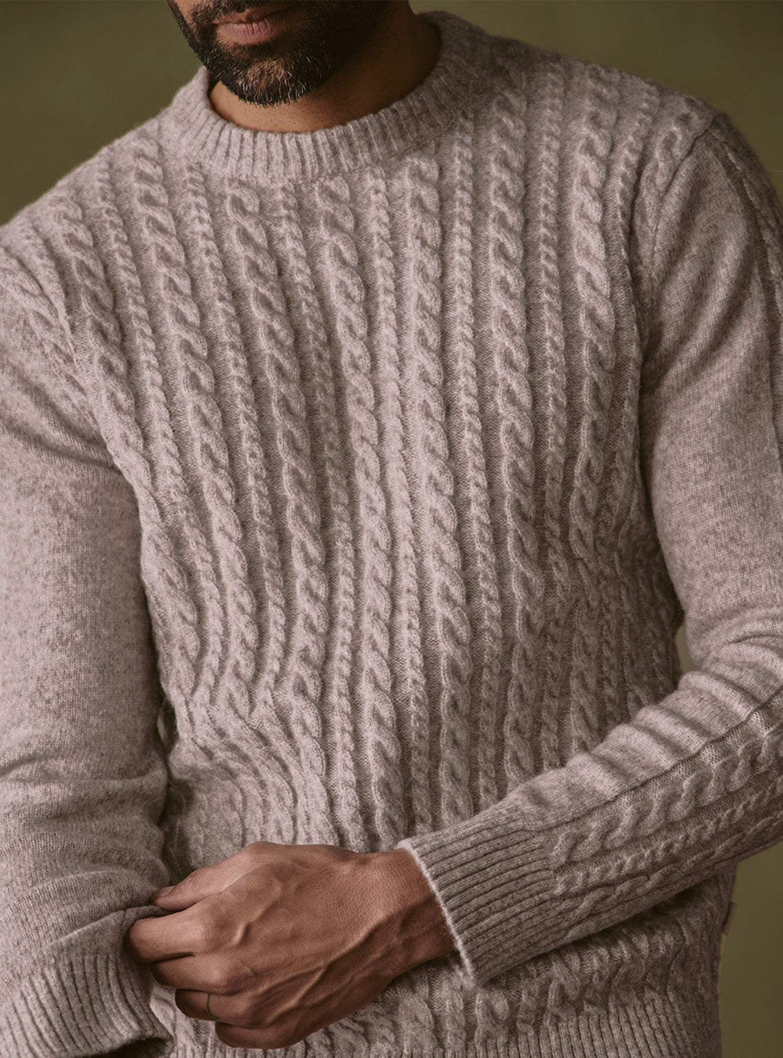 Quarry Beige Cable Pullover