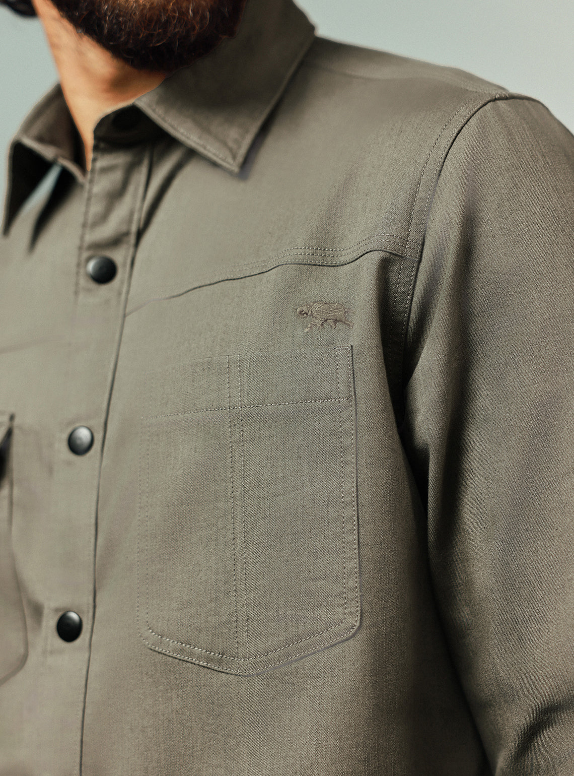Tree Brown Cotton Twill Shirt
