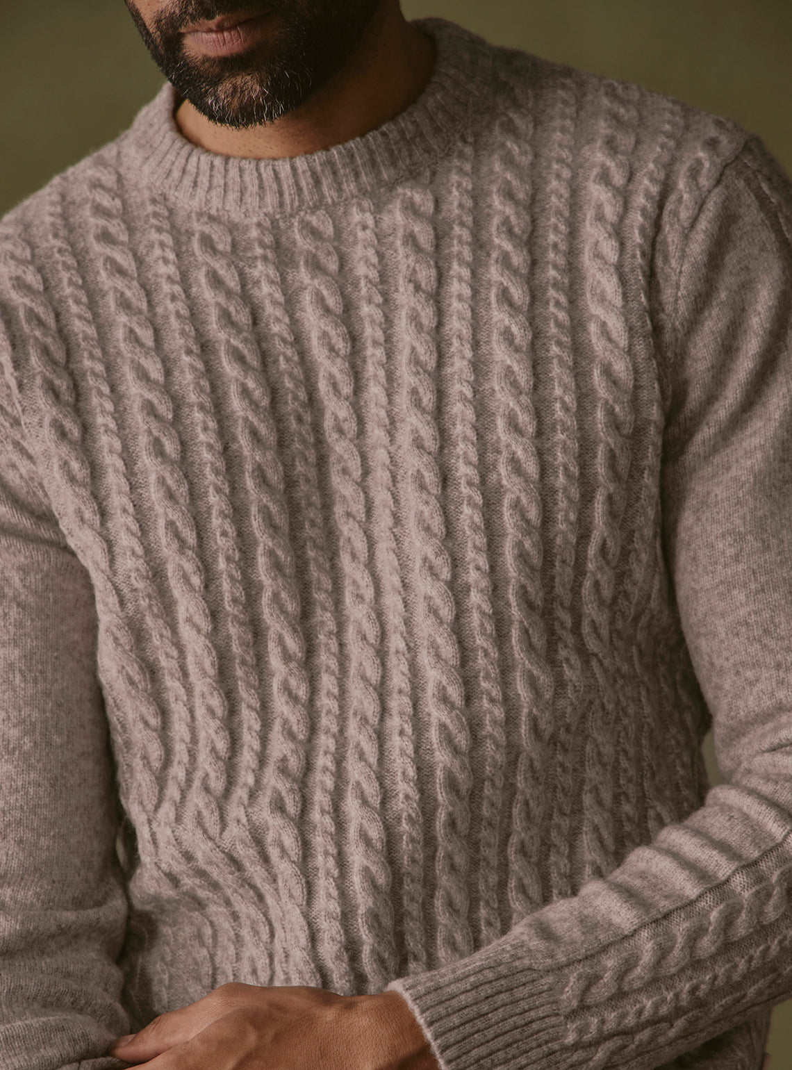 Quarry Beige Cable Pullover