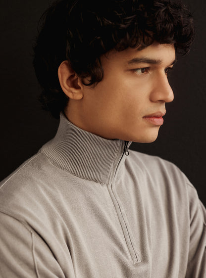 Nobel Grey Cotton Pullover