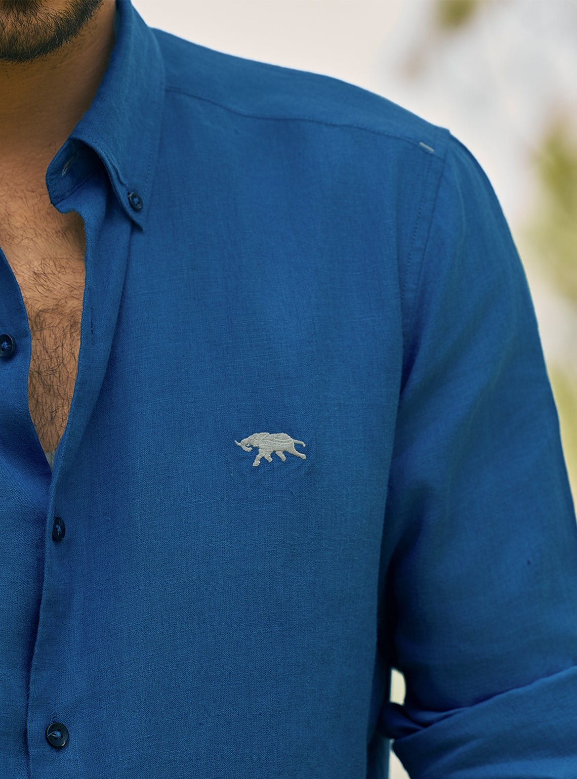 Keel Navy European Linen Shirt