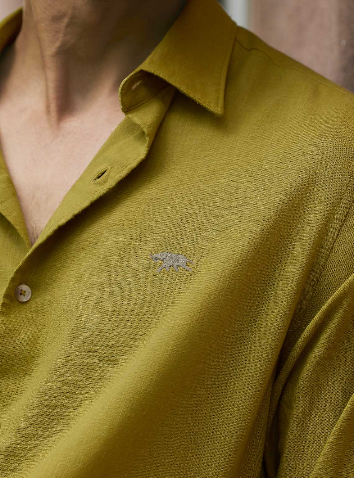 Moss Olive Lyocell Linen Shirt