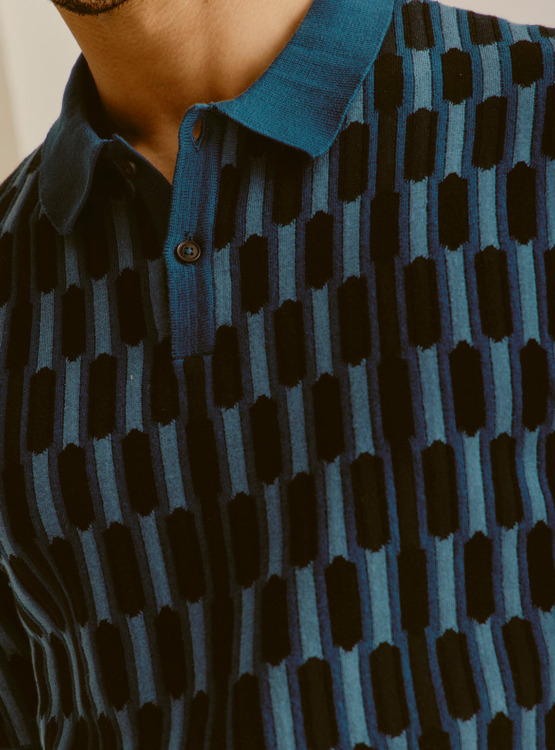 Naxos Navy Cotton Knit Polo