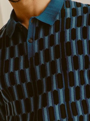 Naxos Navy Cotton Knit Polo