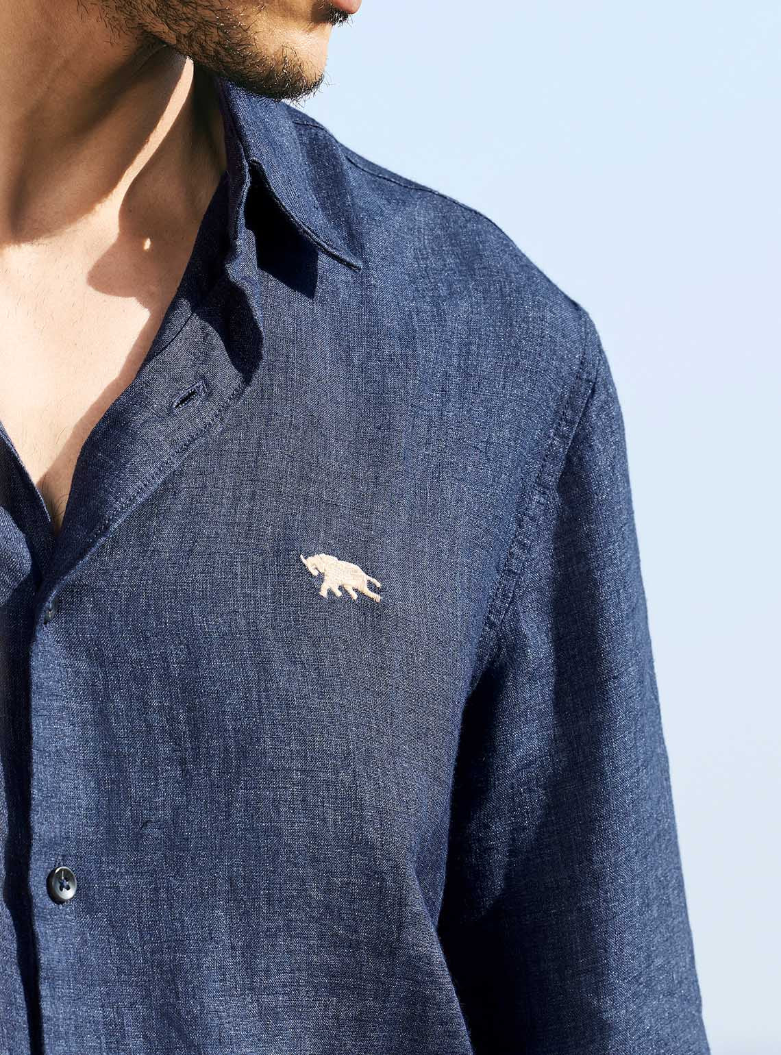 Heritage Navy Linen Shirt