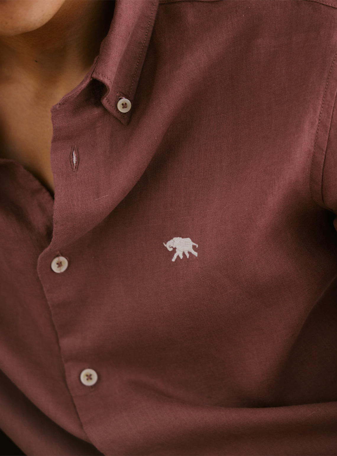 Coral Rust European Linen Shirt