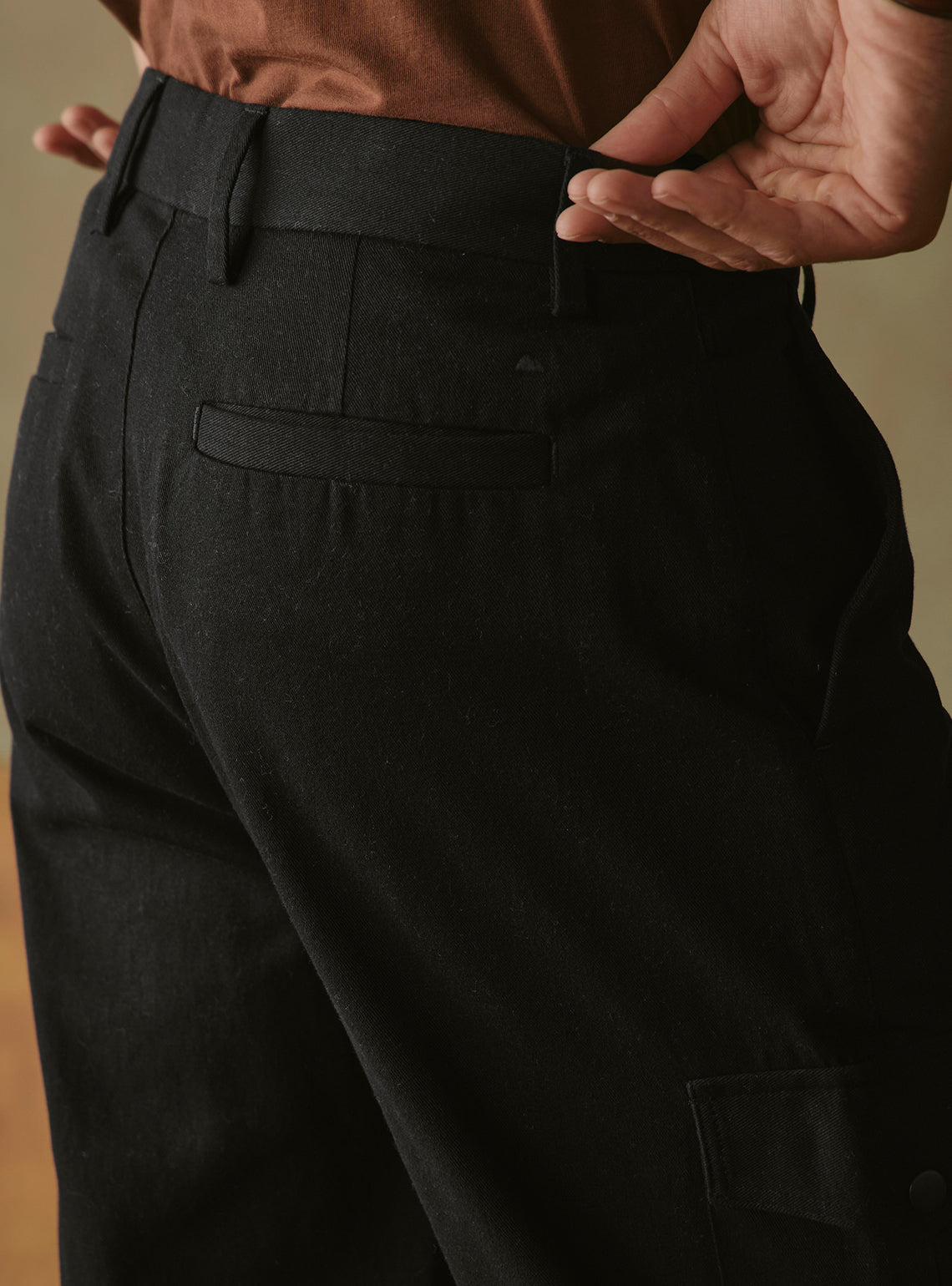 Midnight Black Cotton Cargo