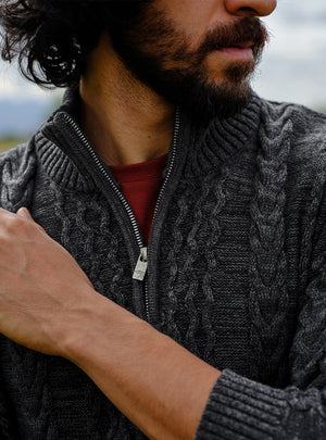 Shadow Black Cotton Melange Pullover