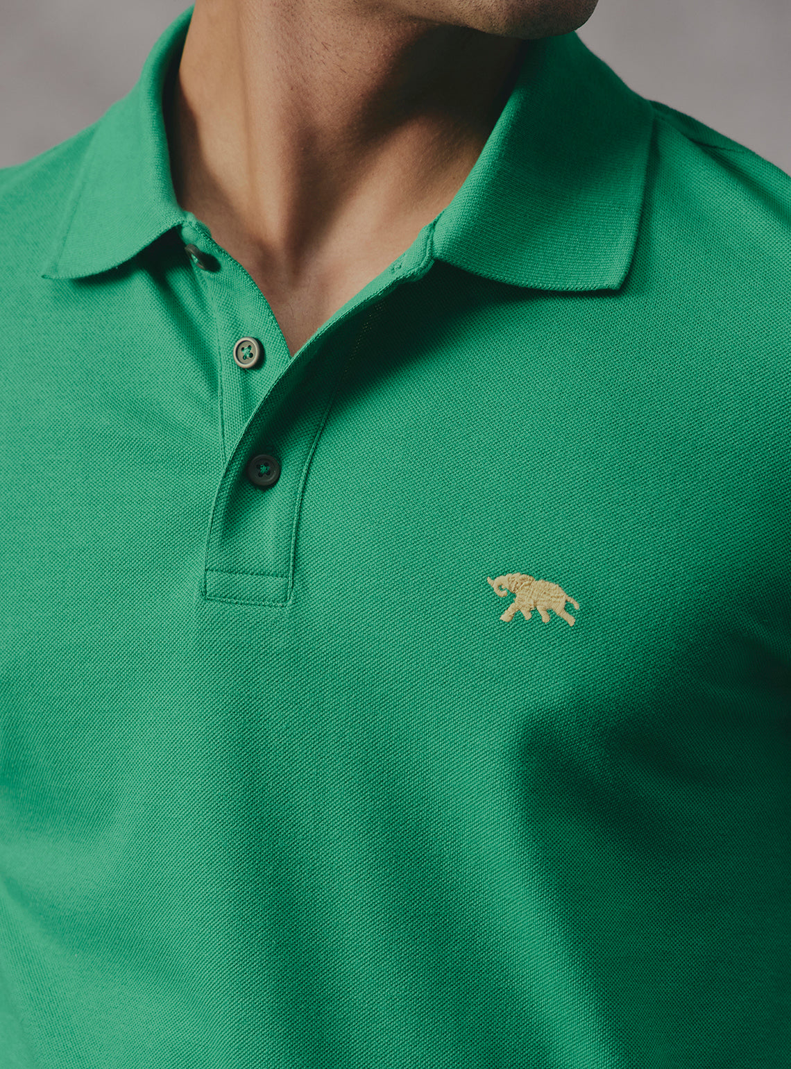 Mint Green Cotton Blend Polo