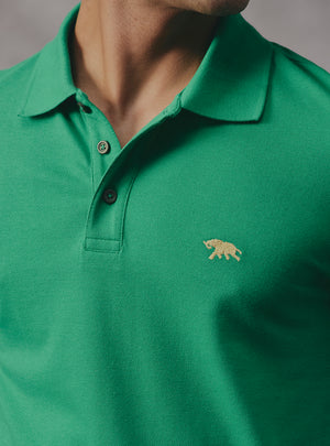 Mint Green Cotton Blend Polo