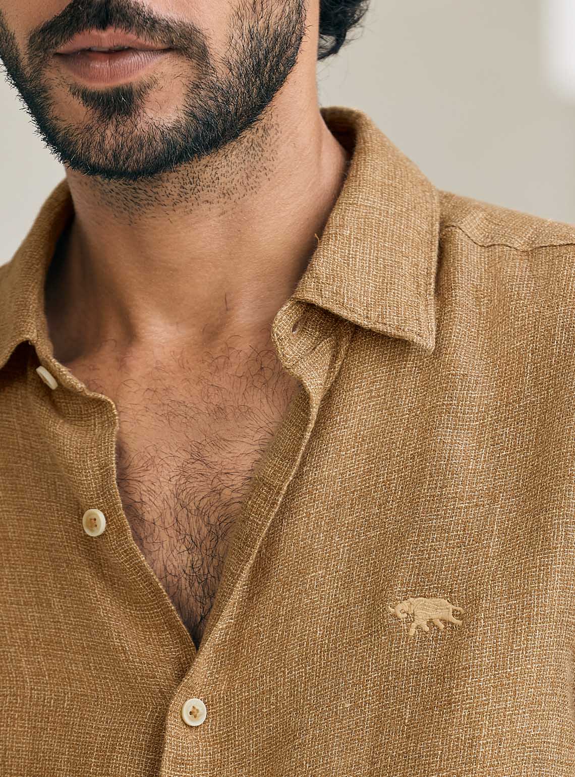 Copper Brown European Linen Shirt