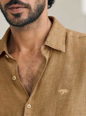 Copper Brown European Linen Shirt