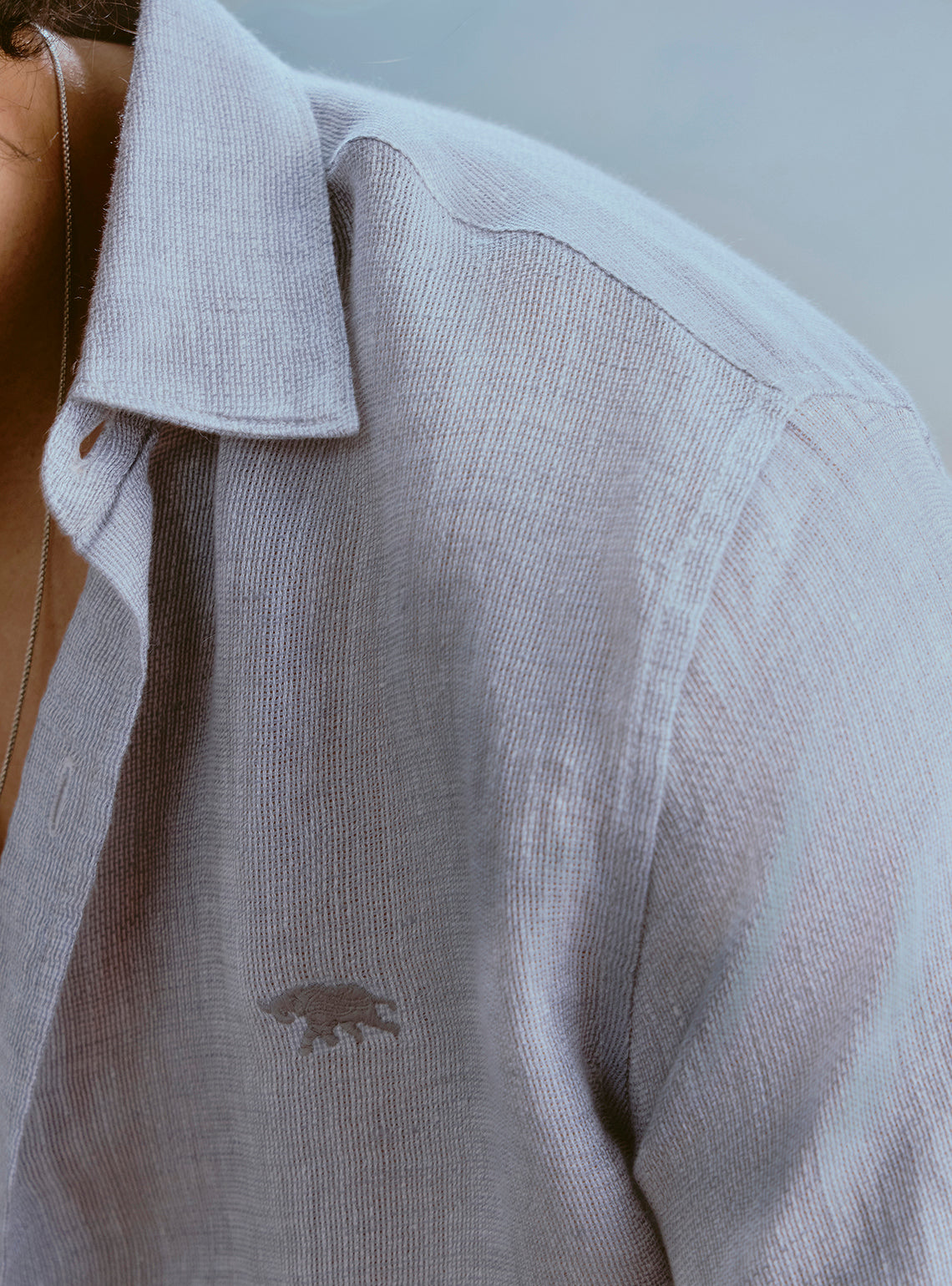 Harbour Blue European Linen Dobby Shirt