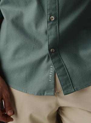 Modern Teal Blue Cotton Twill Shirt