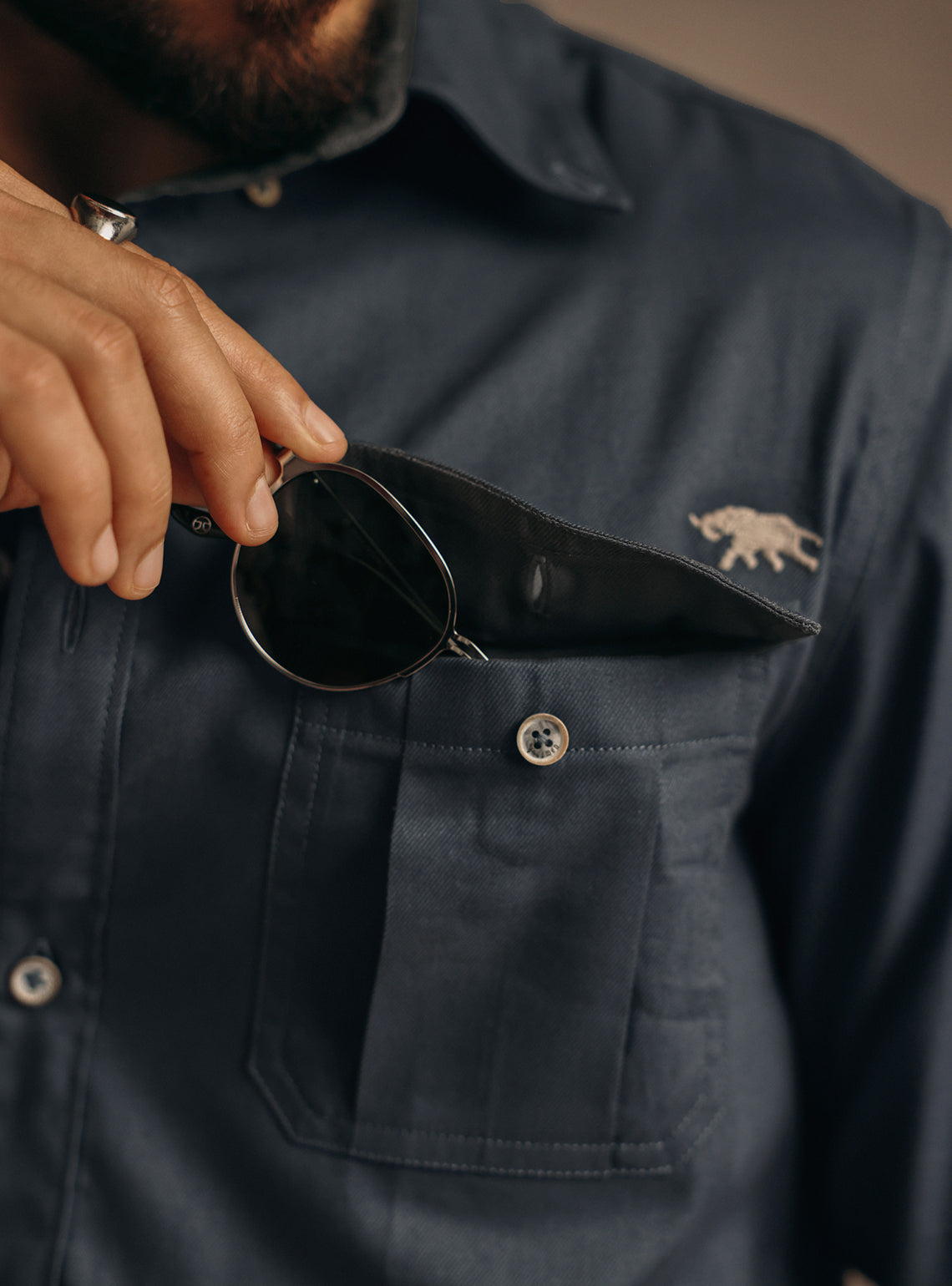 Storm Blue Cotton Shirt