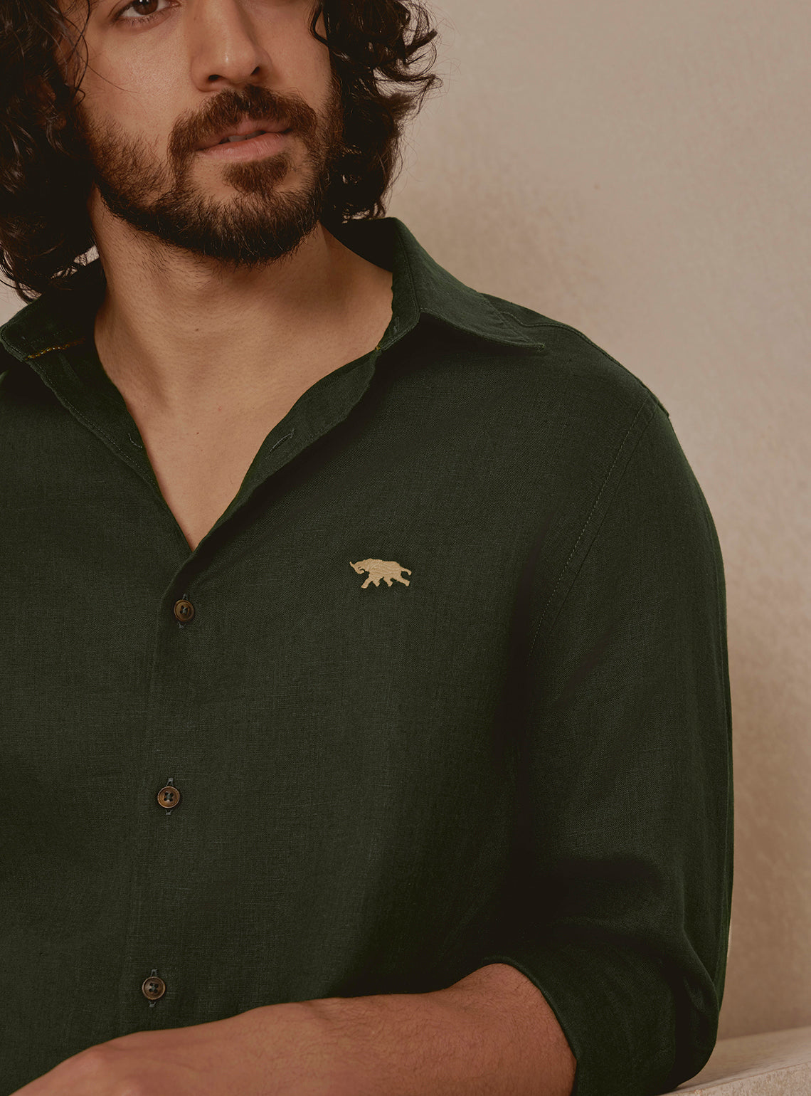 Kelp Olive Linen Shirt
