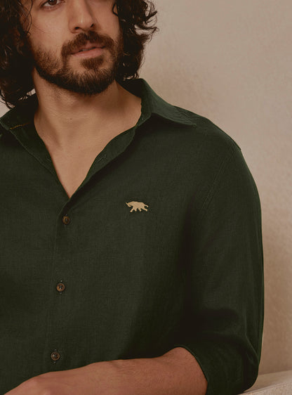 Kelp Olive Linen Shirt