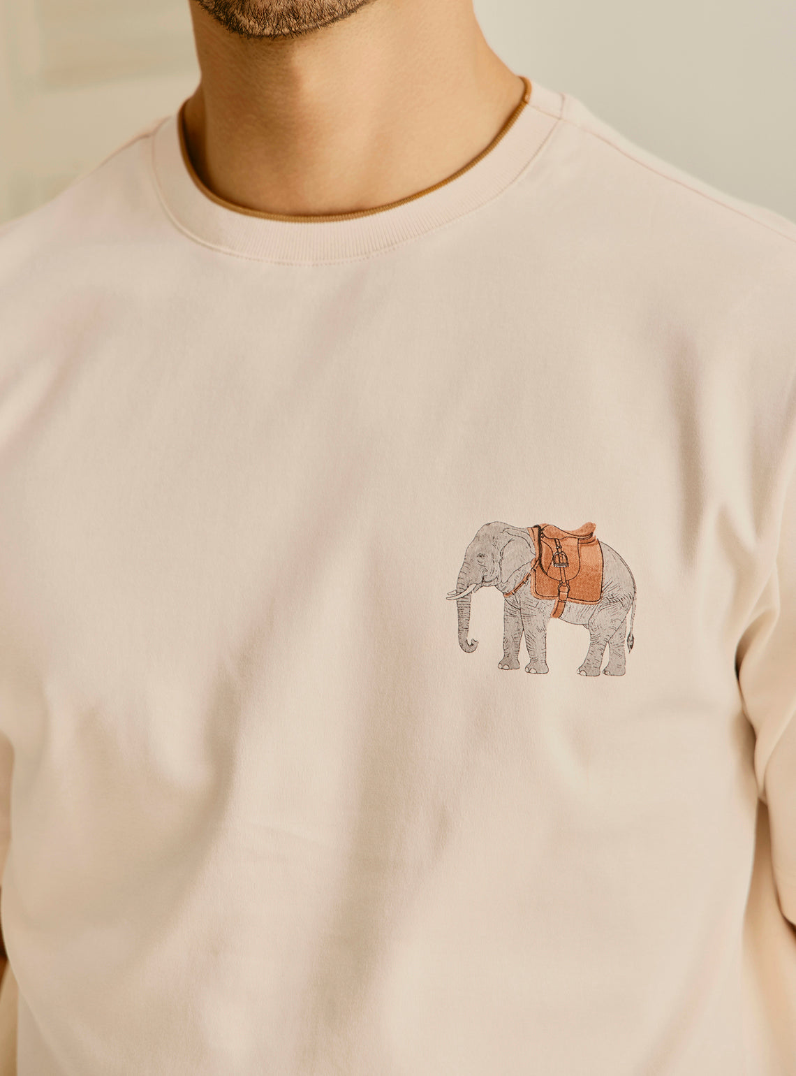 Menorca Off-White Cotton Crewneck