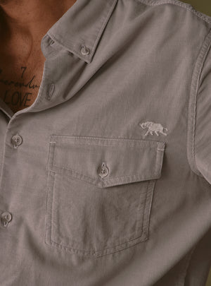 Slate Grey Cotton Tencel Corduroy Shirt