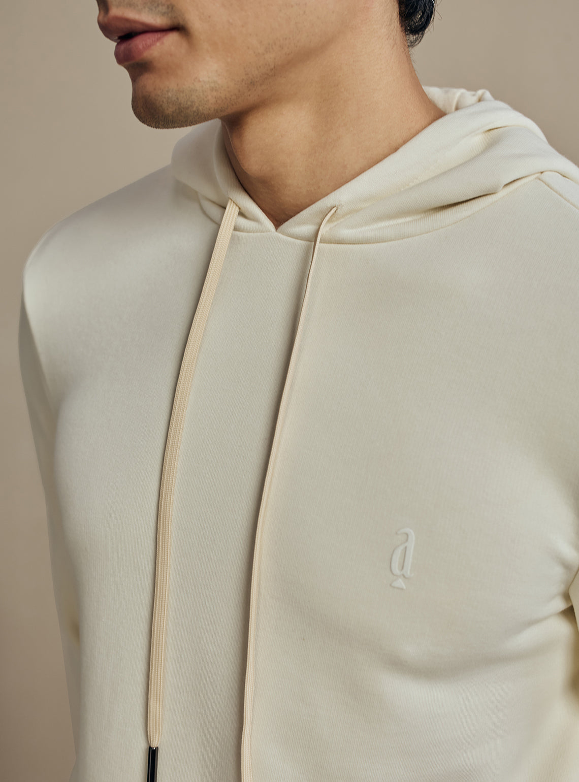 Almond Off White Cotton Triblend Hoodie