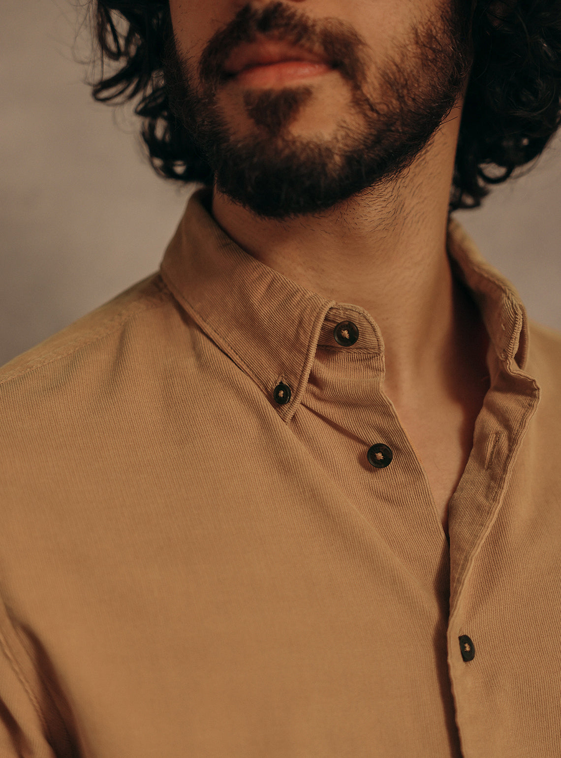 Thar Gold Cotton Blend Corduroy Shirt