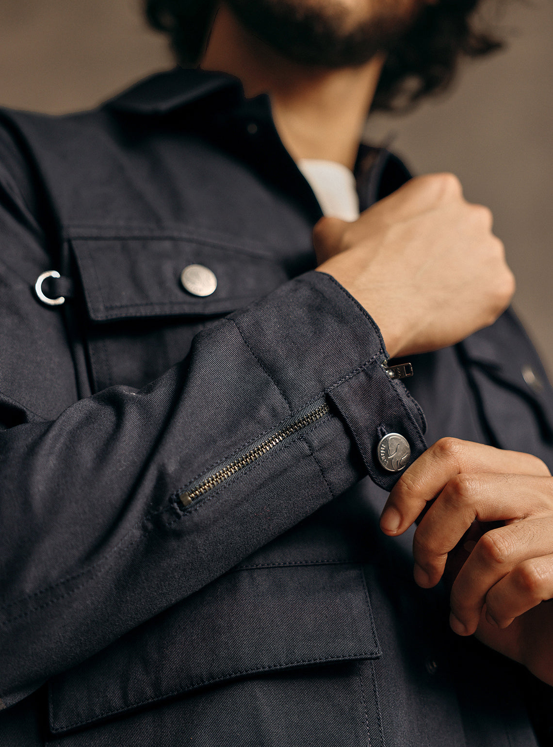Charcoal Navy Cotton Jacket