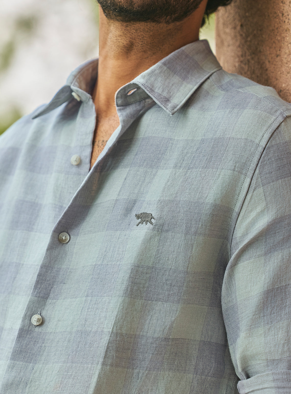 Checkmate Grey Linen Shirt