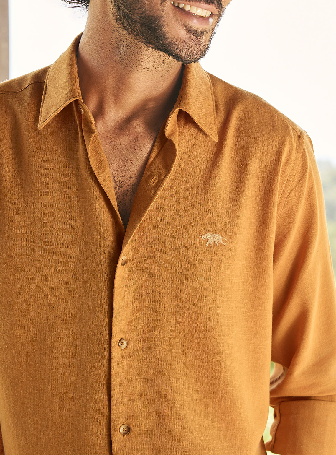 Alpenglow Gold Lyocell Linen Shirt