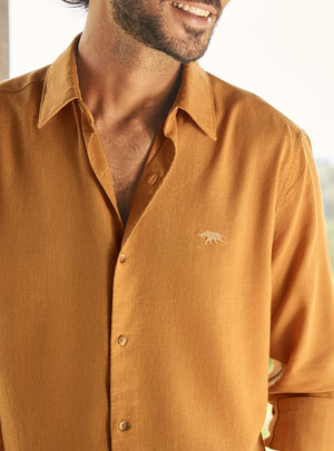 Alpenglow Gold Lyocell Linen Shirt