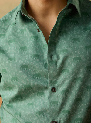 Forest Parade Cotton Print Shirt