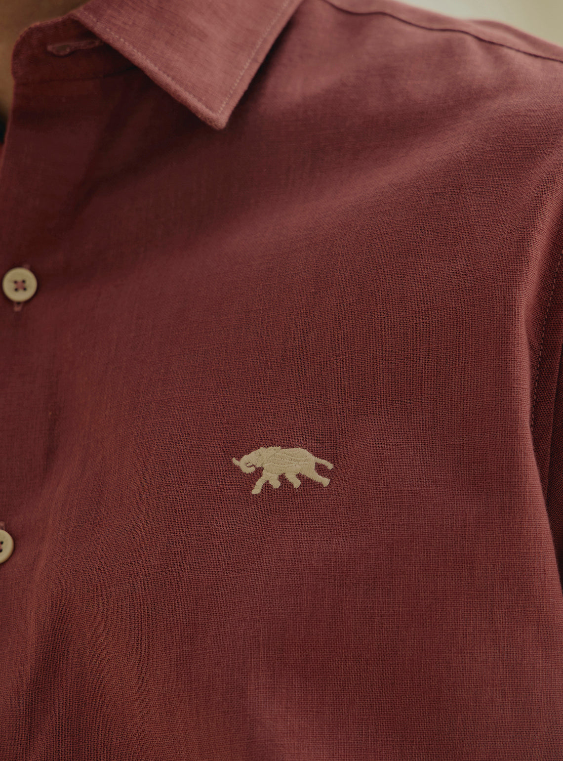 Chrysanthemum Rust Cotton Shirt