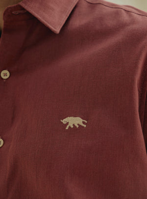 Chrysanthemum Rust Cotton Shirt