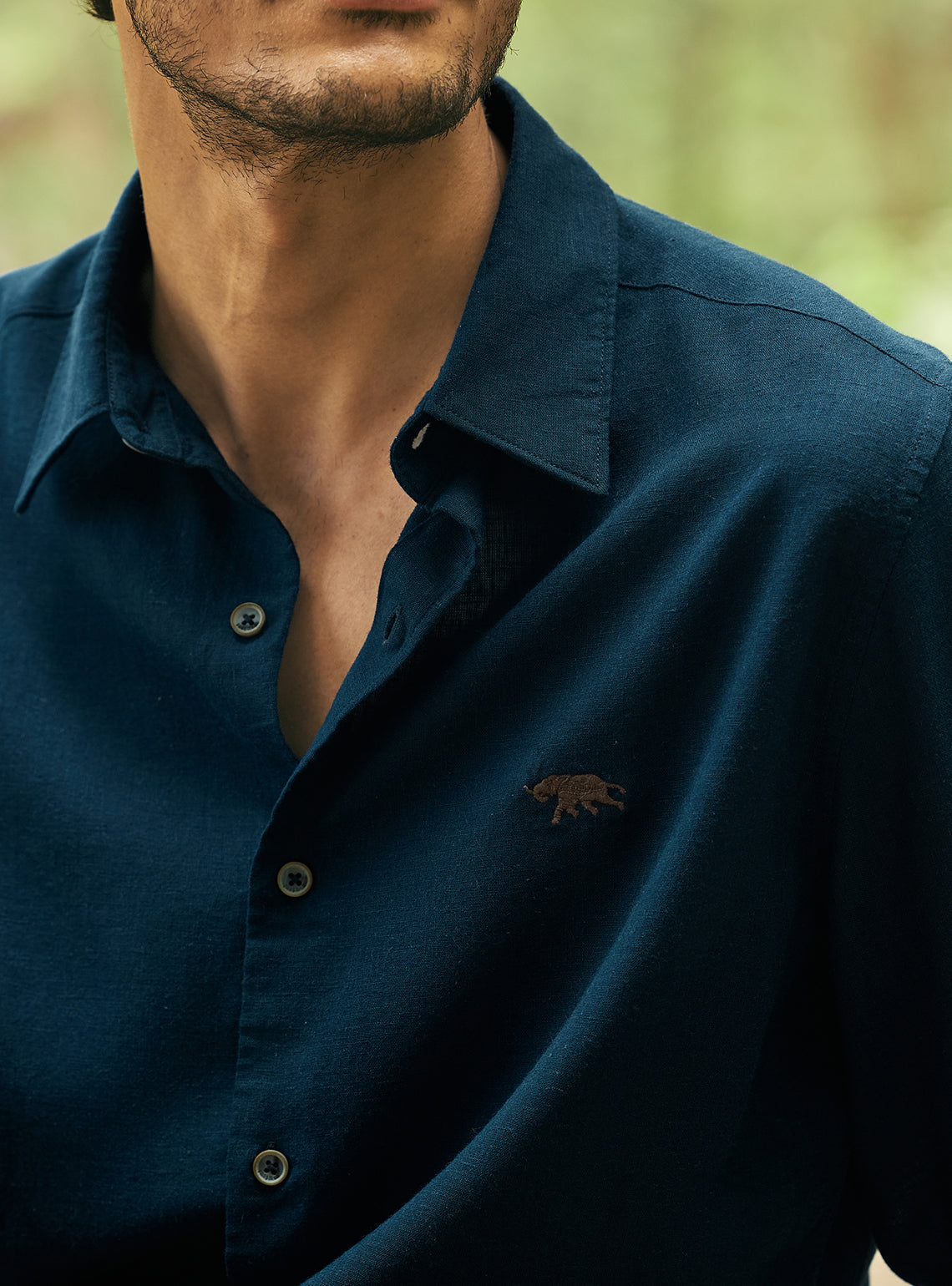 Abyss Navy Lyocell Linen Shirt