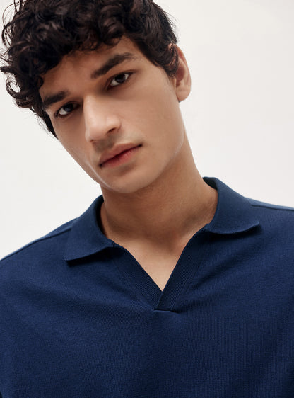Blue Bay Cotton Micro Cable Knit Polo