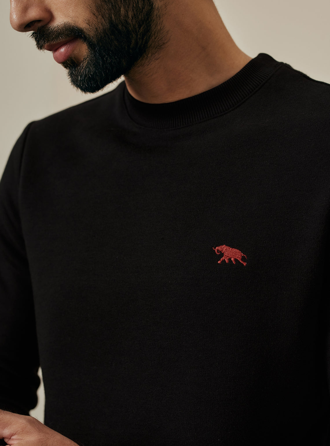 Coal Black Terry Cotton Triblend Pullover