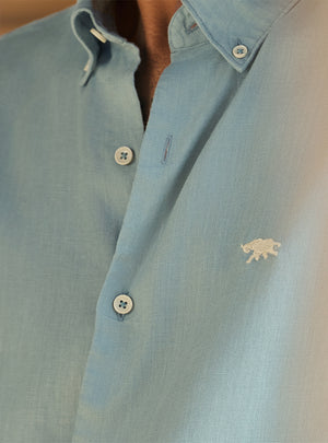 Delta Teal European Linen Shirt