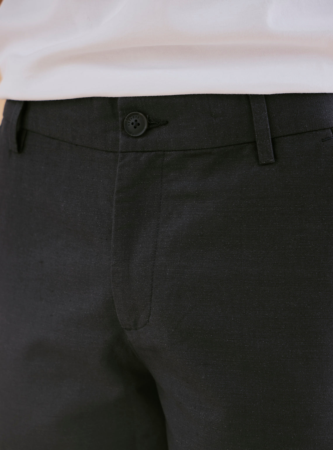 Eclipse Black Cotton Linen Trousers