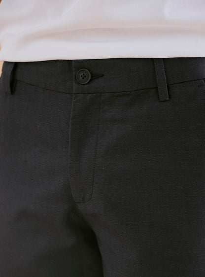 Eclipse Black Cotton Linen Trousers